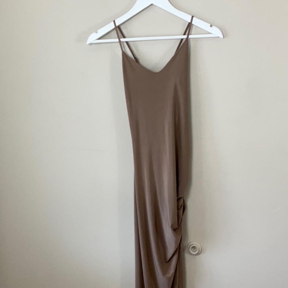 GLARE slip dress with side ruched